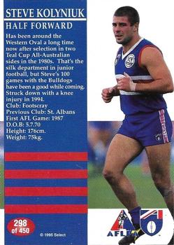 1995 Select AFL #298 Steven Kolyniuk Back